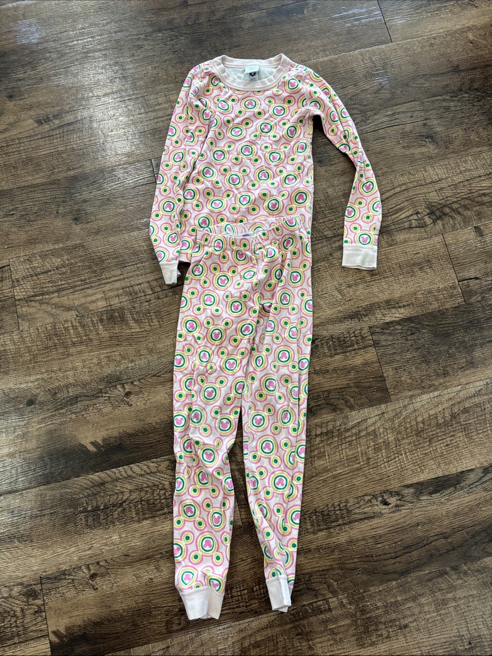 Kids Pink Mickey Print Pajama Set